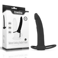 Анальна насадка Lovetoy Silicone Fantasy Double Prober, чорна