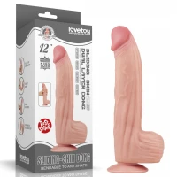 Фалоімітатор Sliding-Skin Dual Layer Dong King Sized 12, тілесний