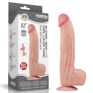 Фалоімітатор Sliding-Skin Dual Layer Dong King Sized 12, тілесний