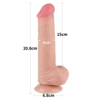 Фалоімітатор 8' Sliding Skin Dual Layer Dong Flesh — фото 4