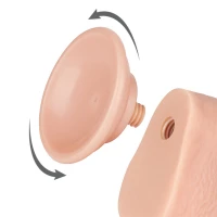 Фалоімітатор Sliding-Skin Dual Layer Dong 9&quot; з мошонкою, тілесний — фото 7