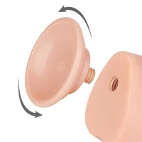 Фалоімітатор Sliding-Skin Dual Layer Dong 9.5 з мошонкою, тілесний — фото 7