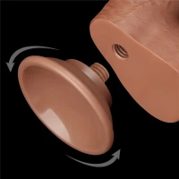 Фалоімітатор Sliding-Skin Dual Layer Dong 7 с закритою голівкою, світло-коричневий — фото 5