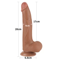 Фалоімітатор з мошонкою 8.5'' Sliding Skin Dual Layer Dong Brown — фото 2