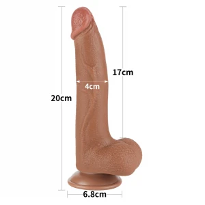 Фалоімітатор з мошонкою 8.5'' Sliding Skin Dual Layer Dong Brown