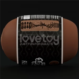 Двосторонній мастурбатор LOVETOYS Slider, вагіна та анус, коричневий