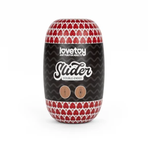 Мастурбатор яйце LOVETOYS Slider Double-Ended, вагіна та анус, коричневий