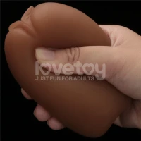 Мастурбатор яйцо LOVETOYS Slider Double-Ended, вагина и анус, коричневый — фото 4