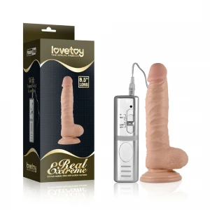 Реалистичный вибратор на присоске Real Extreme Vibrating Dildo, телесный, 22 см