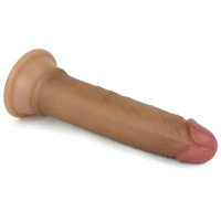 Фалоімітатор LOVETOYS Dual-Layered Silicone Nature Cock, без мошонки, коричневий — фото 5