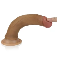 Фалоімітатор LOVETOYS Dual-Layered Silicone Nature Cock, без мошонки, коричневий — фото 6
