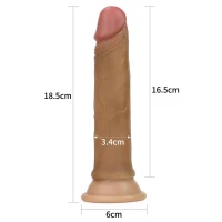 Фалоімітатор LOVETOYS Dual-Layered Silicone Nature Cock, без мошонки, коричневий — фото 9