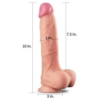 Фалоімітатор 10'' Dual layered Platinum Silicone Cock — фото 2