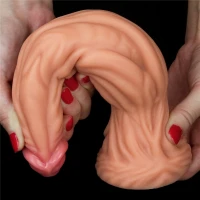 Фалоiмiтатор значного розмiру 9.5'' Dual layered Platinum Silicone Cock – Flesh — фото 5