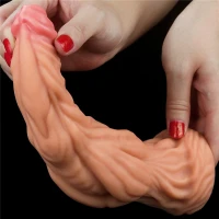 Фалоiмiтатор значного розмiру 9.5'' Dual layered Platinum Silicone Cock – Flesh — фото 7
