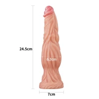 Фалоiмiтатор значного розмiру 9.5'' Dual layered Platinum Silicone Cock – Flesh — фото 8