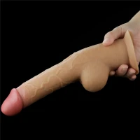 Фалоімітатор Dual Layered Silicone Nature Cock 9.5, тілесний — фото 5