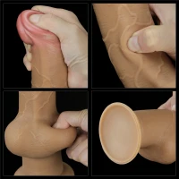 Фалоімітатор Dual Layered Silicone Nature Cock 9.5, тілесний — фото 8