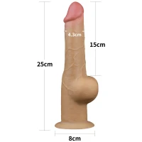 Фалоімітатор Dual Layered Silicone Nature Cock 9.5, тілесний — фото 9