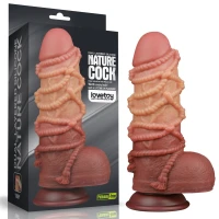 Фаллоимитатор LOVETOYS Nature Cock, с присоской, коричневый, 9.5&quot; / 24 см