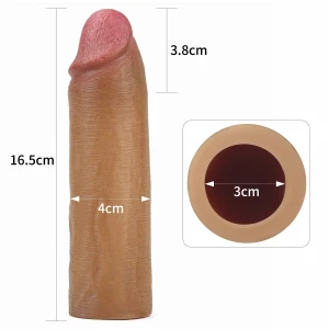 Насадка на пенис LOVETOYS Revolutionary Silicone Nature Extender, коричневая, 7