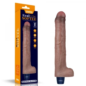 Вибратор LOVETOYS Real Softee 10.5 Platinum Silicone, коричневый, 10,5