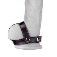 Бондаж на пеніс та мошонку Tstyle Leather Cockring With Ball — фото 2