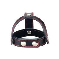 Бондаж на пеніс та мошонку Tstyle Leather Cockring With Ball — фото 3
