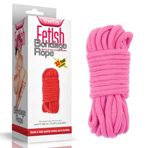 Веревка для бондажа LOVETOY Fetish Bondage Rope, розовая, 10 м