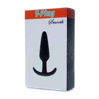 Анальная пробка BOSS SERIES EasyLove T-Plug Smooth, гладкая, черная — фото 2