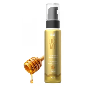 Оральный лубрикант INTT COSMETICS Lick Me Kissable Gel, с эффектом разогрева, аромат мёда, 50 мл