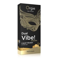 Возбуждающий гель с эффектом вибрации Orgie Dual Vibe! Kissable Liquid Vibrator, со вкусом пина колада, 15 мл