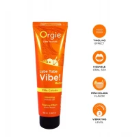 Лубрикант з ефектом вібрації Orgie Lube Tube Vibe! Medium Pina Colada, піна колада, 100 мл — фото 3