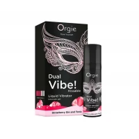 Збуджуючий гель з ефектом вібрації Orgie Dual Vibe! Liquid Vibrator Strawberry Gin and Tonic, полуни