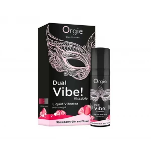 Збуджуючий гель з ефектом вібрації Orgie Dual Vibe! Liquid Vibrator Strawberry Gin and Tonic, полуни