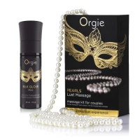 Масажний набір ORGIE COSMETICS Pearl Lust Massage, з силіконовим гелем та перловим кольє, з ароматом м'яти, 30 мл