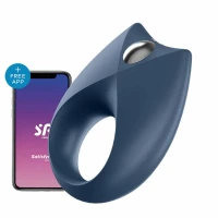 Ерекційне кільце з вібрацією SATISFYER Royal One, з клітеральним стимулятором, синє