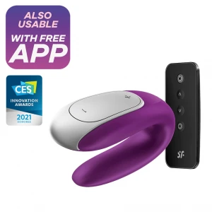 Вибратор для пар Satisfyer Double Fun, фиолетовый, 9,5 см