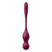 Вагинальные шарики с вибрацией SATISFYER Love Birds Vary, с изменяемой массой, бордовые — фото 3