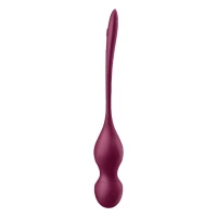Вагинальные шарики с вибрацией SATISFYER Love Birds Vary, с изменяемой массой, бордовые — фото 5