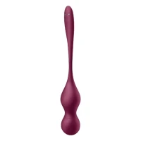 Вагинальные шарики с вибрацией SATISFYER Love Birds Vary, с изменяемой массой, бордовые — фото 8