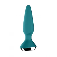 Анальная пробка с вибрацией SATISFYER Plug-ilicious 1, зелёная, 13,5 см, 68,5 мм