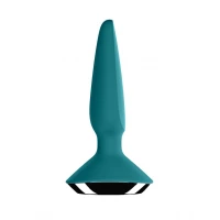 Анальная пробка с вибрацией SATISFYER Plug-ilicious 1, зелёная, 13,5 см, 68,5 мм — фото 2