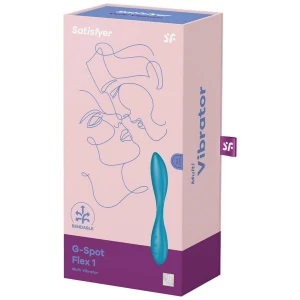 Вибратор для точки G Satisfyer G-Spot Flex 1, гибкий, с клиторальной стимуляцией, голубой