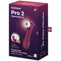 Вакуумний вібратор Pro 2 Generation 3 with Liquid Air wine red
