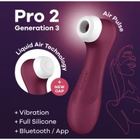 Вакуумний вібратор Pro 2 Generation 3 with Liquid Air wine red — фото 6
