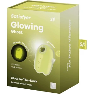 Вакуумний стимулятор клітора SATISFYER Glowing Ghost, з вібрацією та світінням у темряві, жовтий