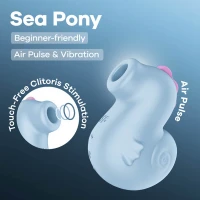 Вакуумний кліторальний стимулятор Satisfyer Sea Pony, крижано-блакитний, 10 см — фото 3