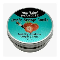 Массажная свеча 5th Paradise Erotic Massage Candle Sparkling Strawberry, с ароматом клубники и шампанского, 30 мл — фото 2