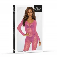 Бодістокінг жіночий SoftLine 2061 Pink, рожевий, сітчастий — фото 3
